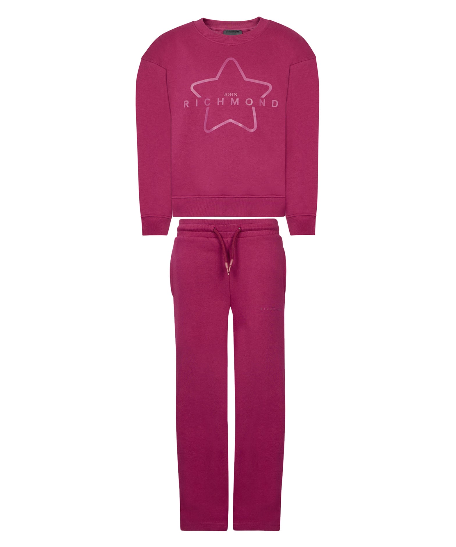 John Richmond Kids Tuta Sangria con Stampa Logo Stella per Bambine
