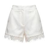 Pinko Kids Short Pristine con Dettagli in Pizzo e Logo per Bambine