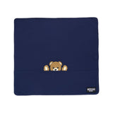 Moschino Kids Coperta Blu Navy con Ricamo Teddy
