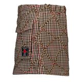 MSGM Kids Gonna Fantasia a Quadri Crema Nero e Bordeaux con Tasconi per Bambine