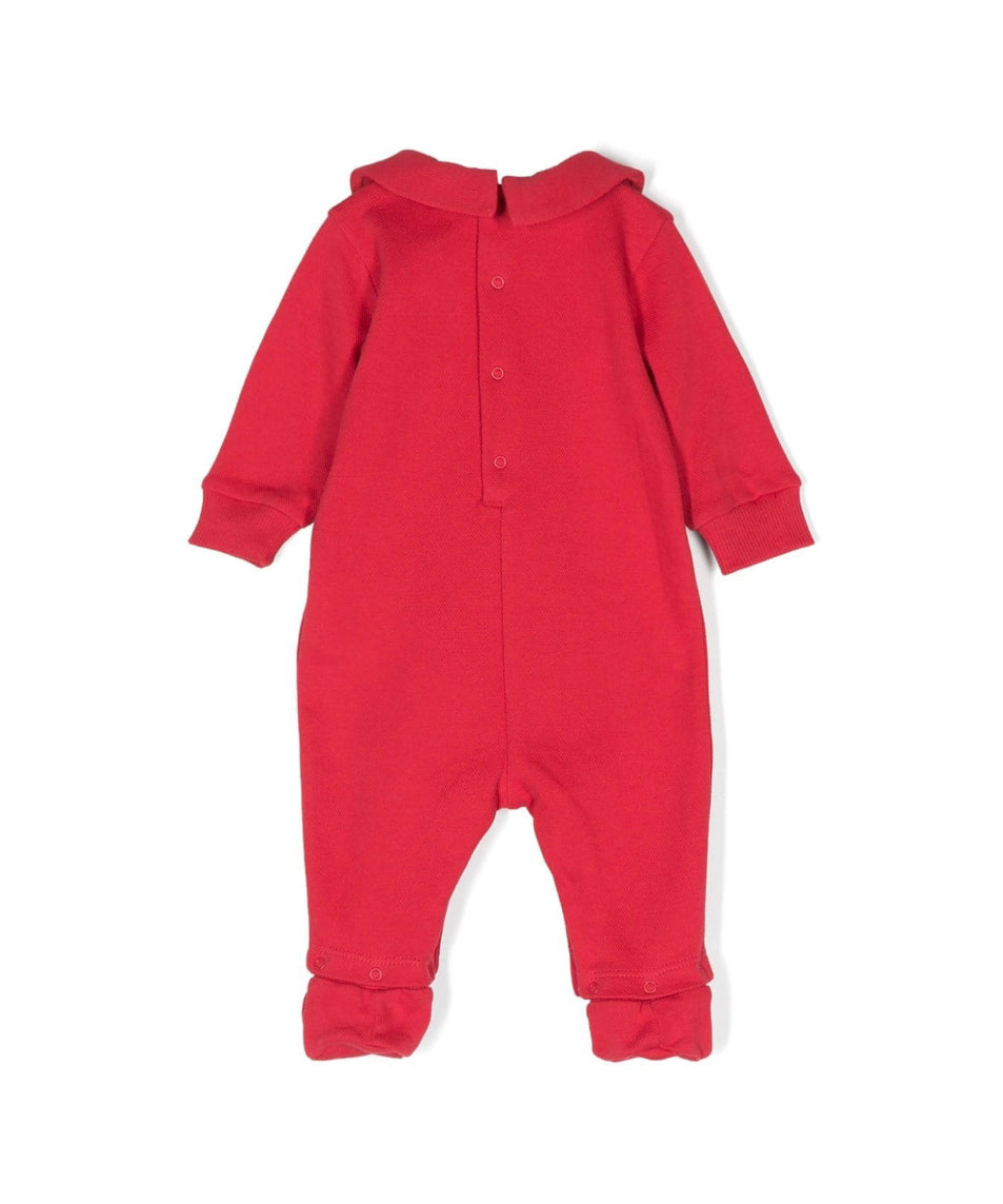 Moschino Kids Tutina Rossa con Stampa per Neonati