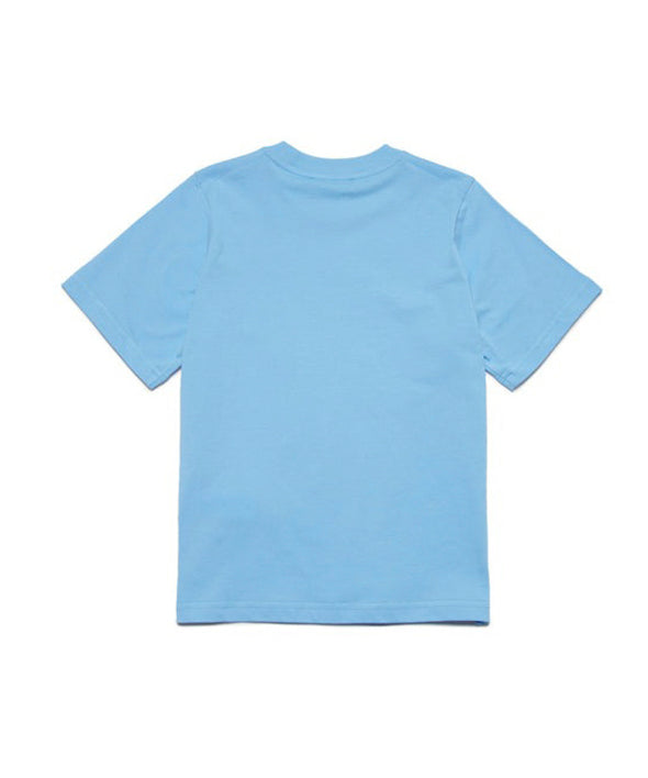 Dsquared2 Kids T-Shirt Celeste con Logo Wave 1964 per Bambini