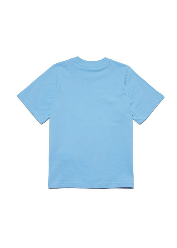 Dsquared2 Kids T-Shirt Celeste con Logo Wave 1964 per Bambini