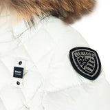 Blauer Kids Giubbino Bianco Blauer Lotus Junior Cappuccio con Pelliccia per Bambine