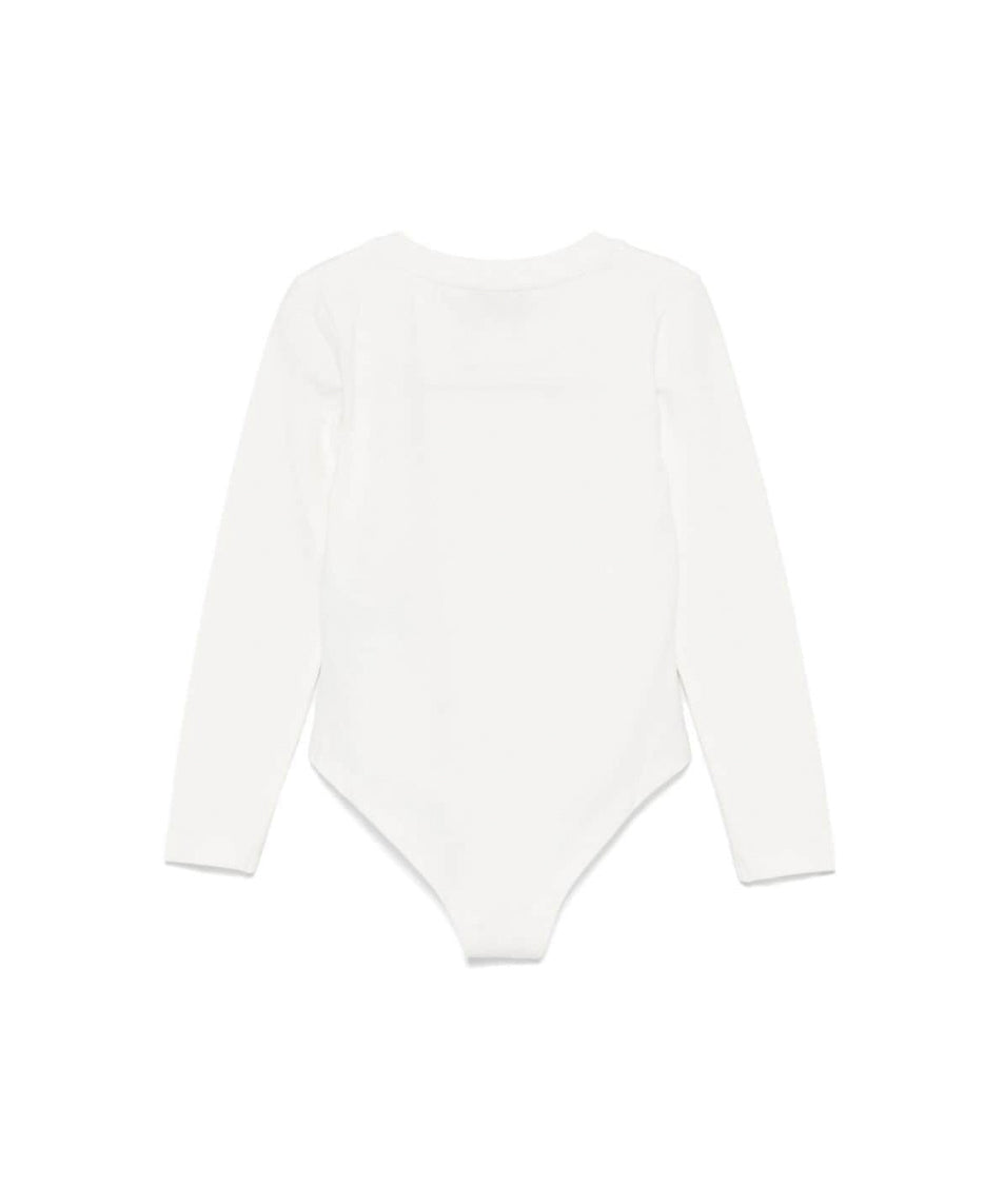 Moschino Kids Body Panna con Borchie Logo per Bambine (retro)