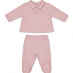 Elisabetta Franchi La Mia Bambina Completo Rosa con Ricamo Logo per Neonate