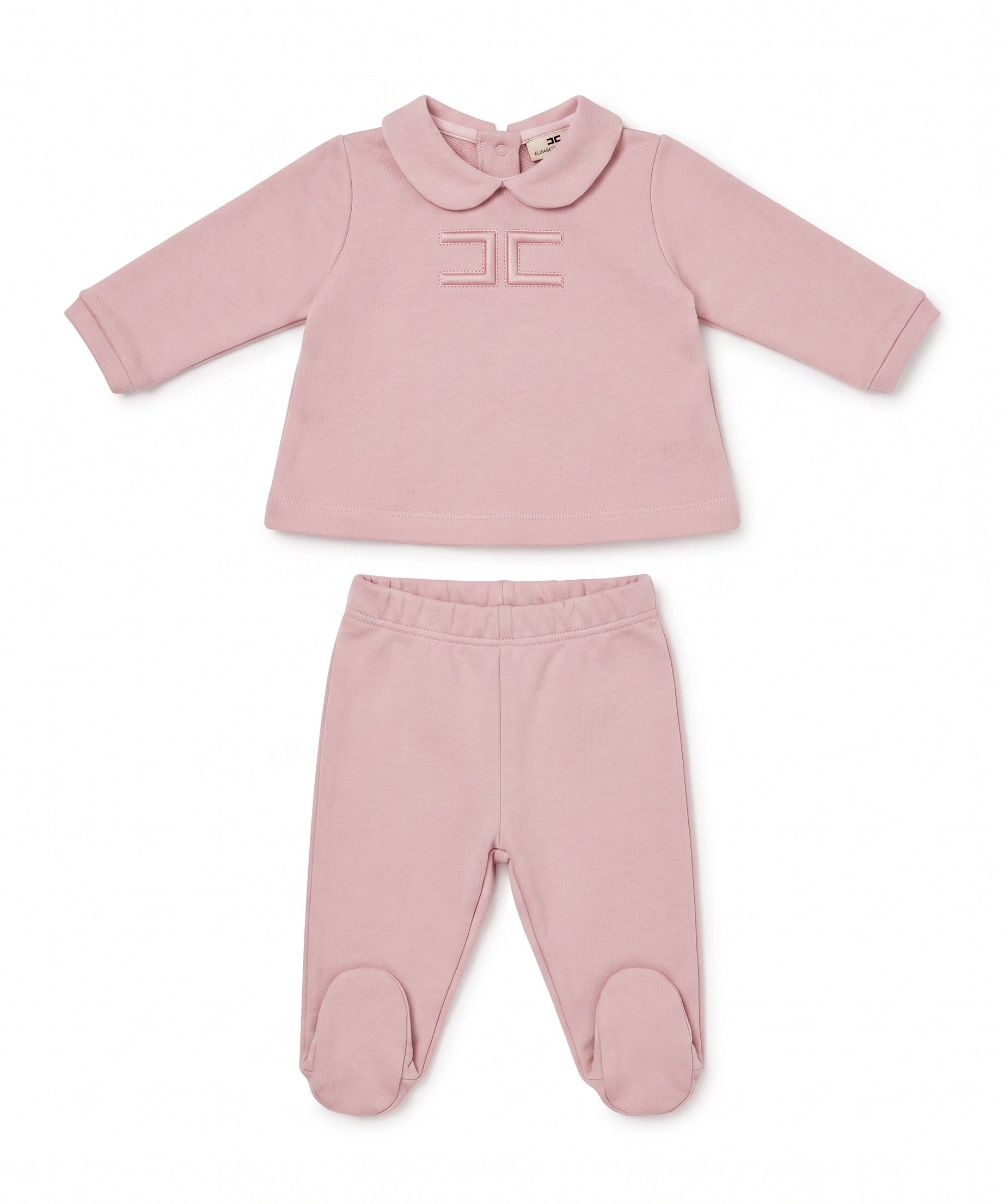 Elisabetta Franchi La Mia Bambina Completo Rosa con Ricamo Logo per Neonate