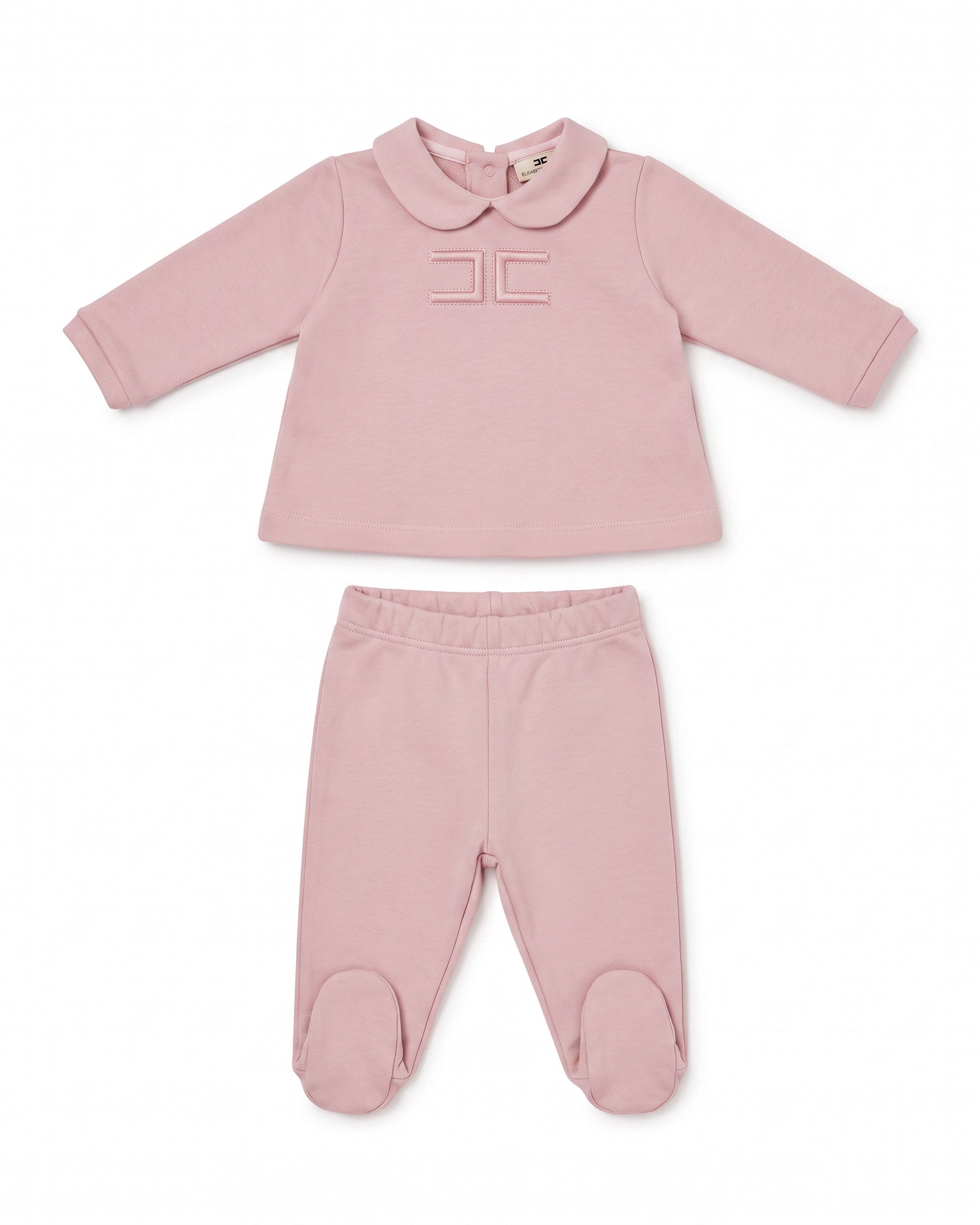 Elisabetta Franchi La Mia Bambina Completo Rosa con Ricamo Logo per Neonate