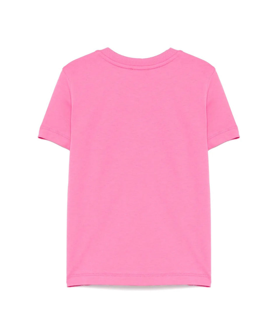 Moschino Kids T-Shirt Fucsia con Stampa Teddy per Bambine