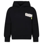 Barrow Kids Felpa con Cappuccio Nera con Stampa Logo e Pupazzo frontale