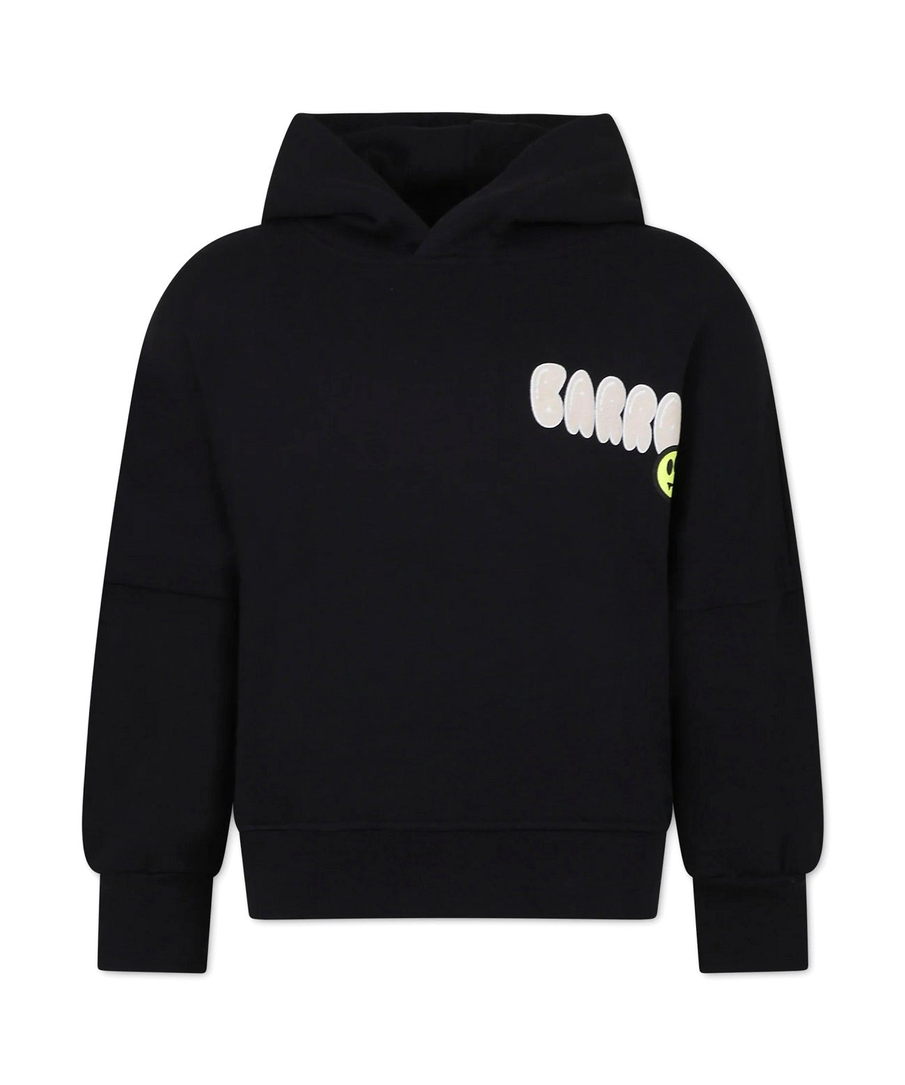 Barrow Kids Felpa con Cappuccio Nera con Stampa Logo e Pupazzo frontale