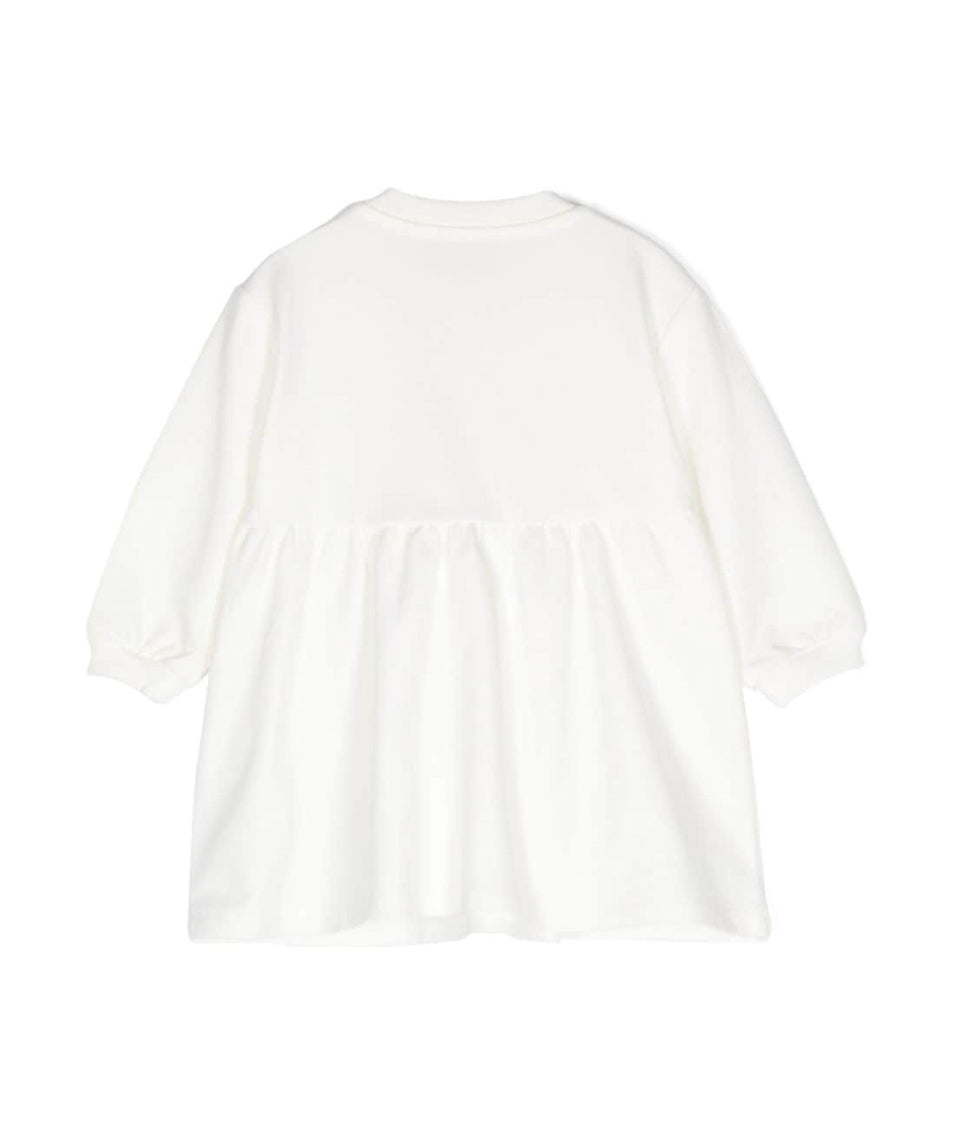 Moschino Kids Abito Panna Svasato con Stampa Teddy Bear per Neonate (retro)
