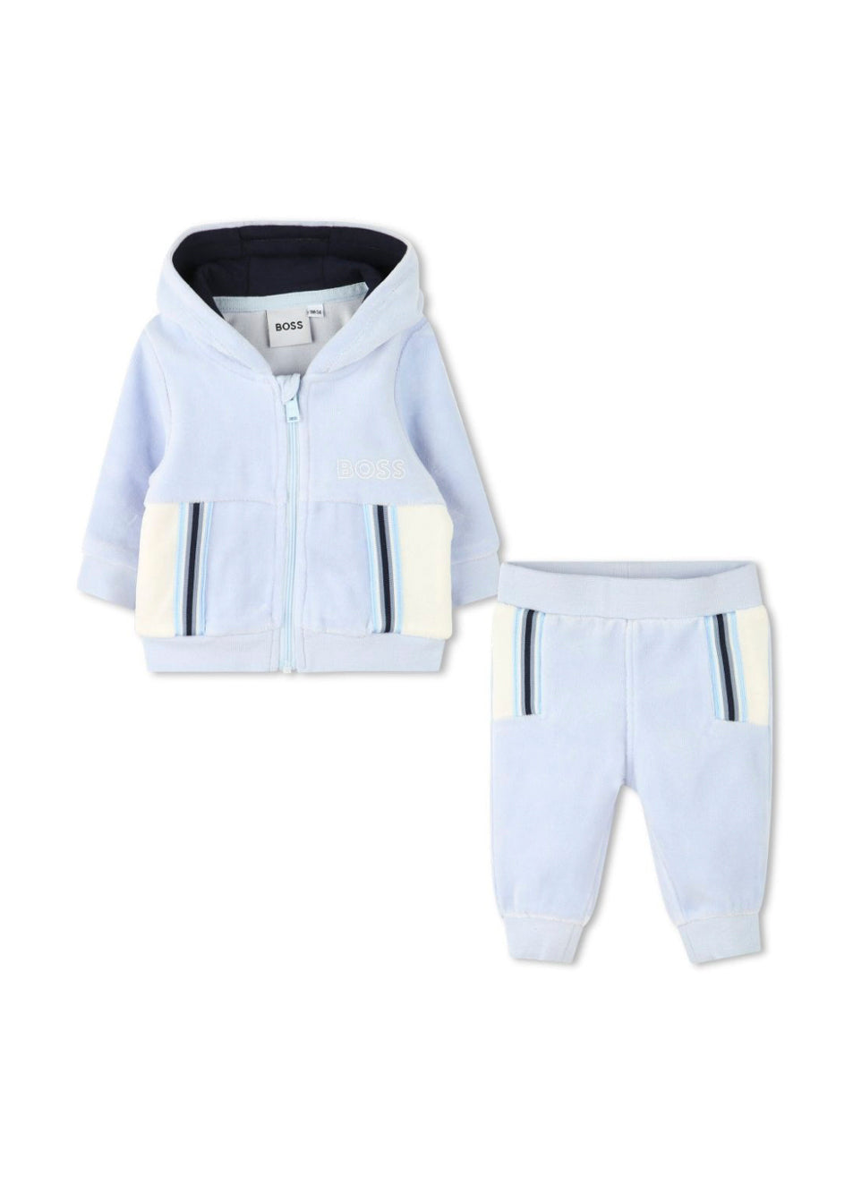 Boss Kids Completo Felpa con Pantaloni Celeste per Neonati