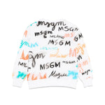 MSGM Kids Felpa Bianca con Stampa All Over per Bambini retro