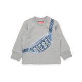 Diesel Kids Crewneck Sweatshirt Grey Hip Pack for Newborns
