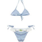 4Giveness Costume Bikini Azzurro a Righe per Bambine