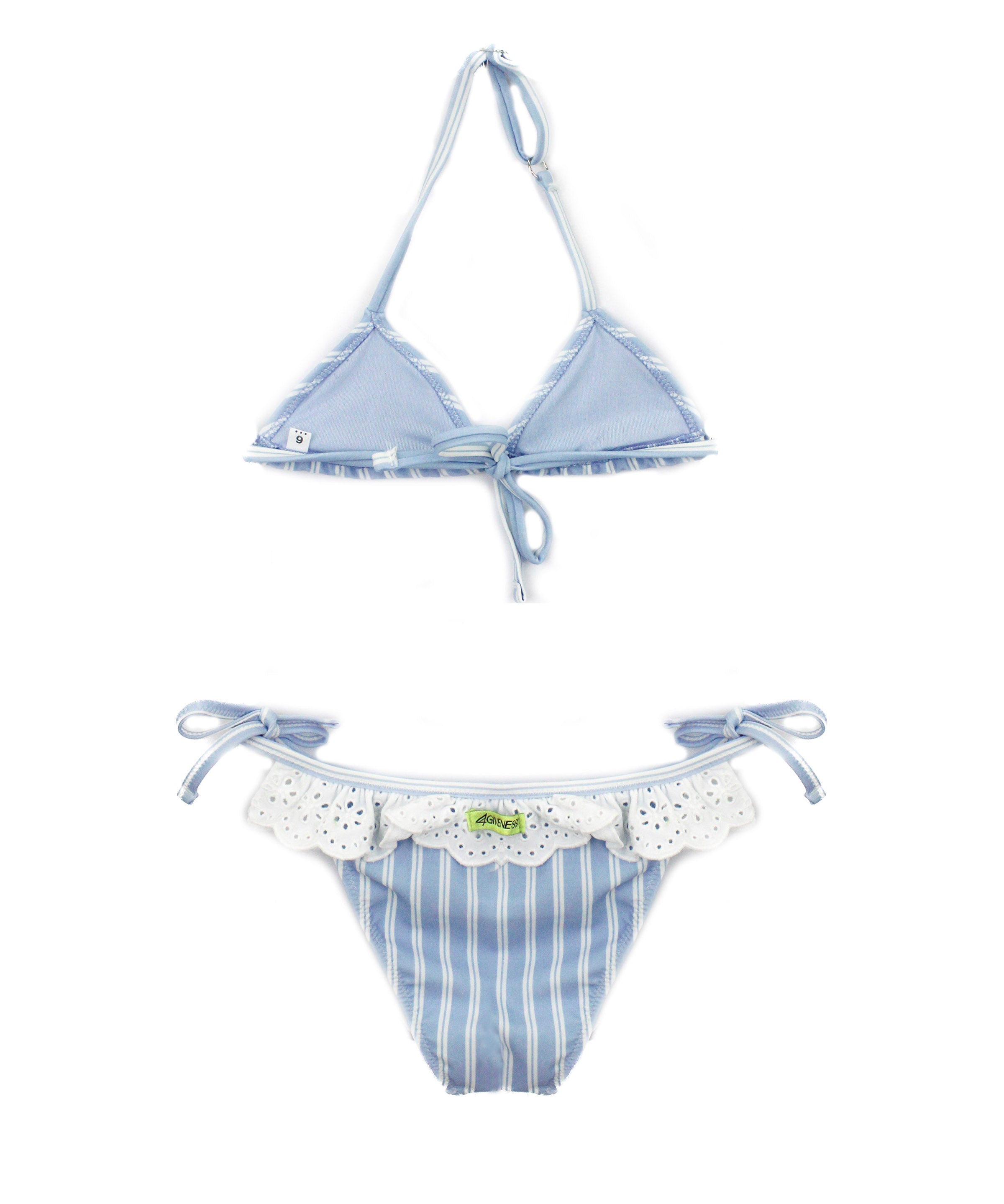 4Giveness Costume Bikini Azzurro a Righe per Bambine