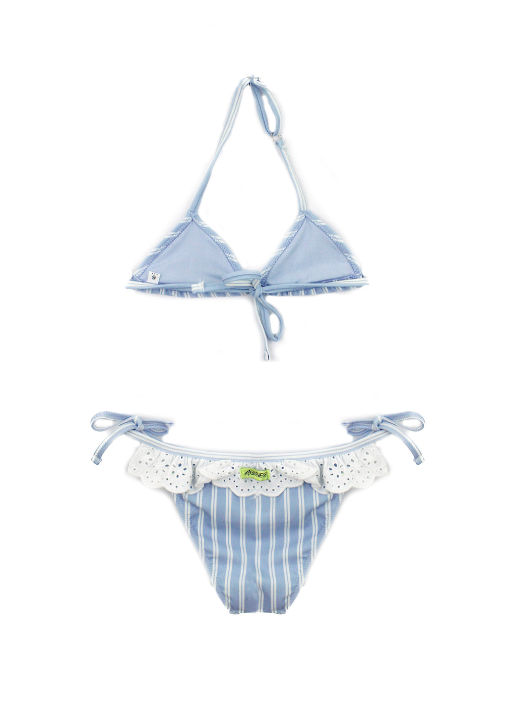 4Giveness Costume Bikini Azzurro a Righe per Bambine