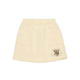 Max & Co Gonna Vaniglia con Tasche e Logo Stampato a Contrasto per Bambine