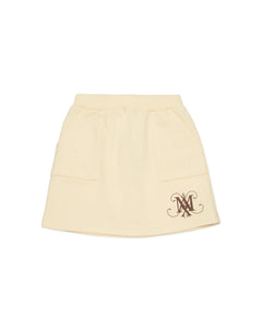 Max & Co Gonna Vaniglia con Tasche e Logo Stampato a Contrasto per Bambine