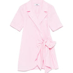 MSGM Kids Abito Rosa a Righe per Bambine