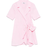MSGM Kids Abito Rosa a Righe per Bambine