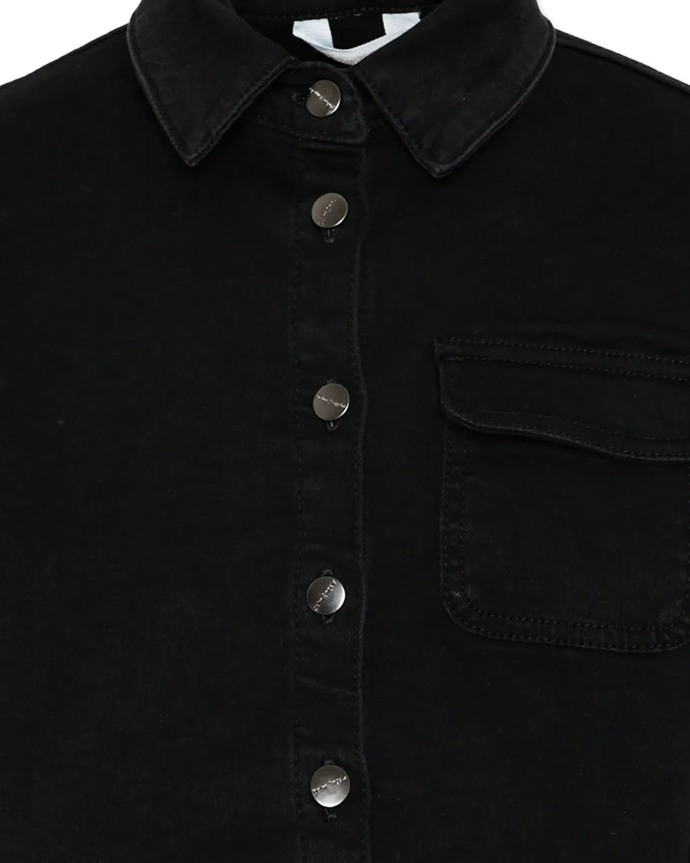Palm Angels Kids Camicia in Denim Nero con Stampa Logo per Bambine