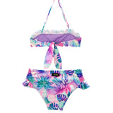 Effek Costume Bikini a Fascia Fantasia Floreale per Bambine