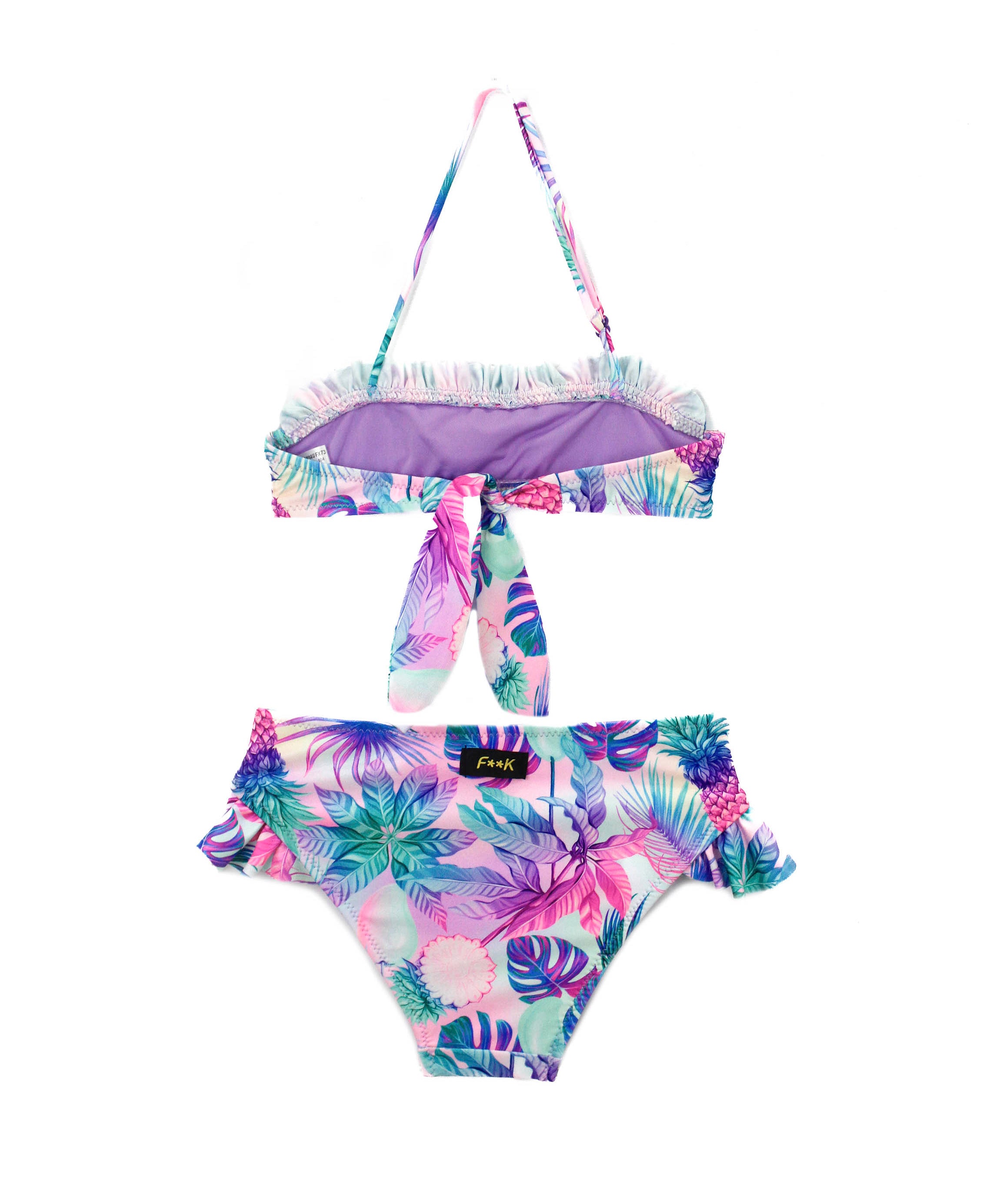Effek Costume Bikini a Fascia Fantasia Floreale per Bambine