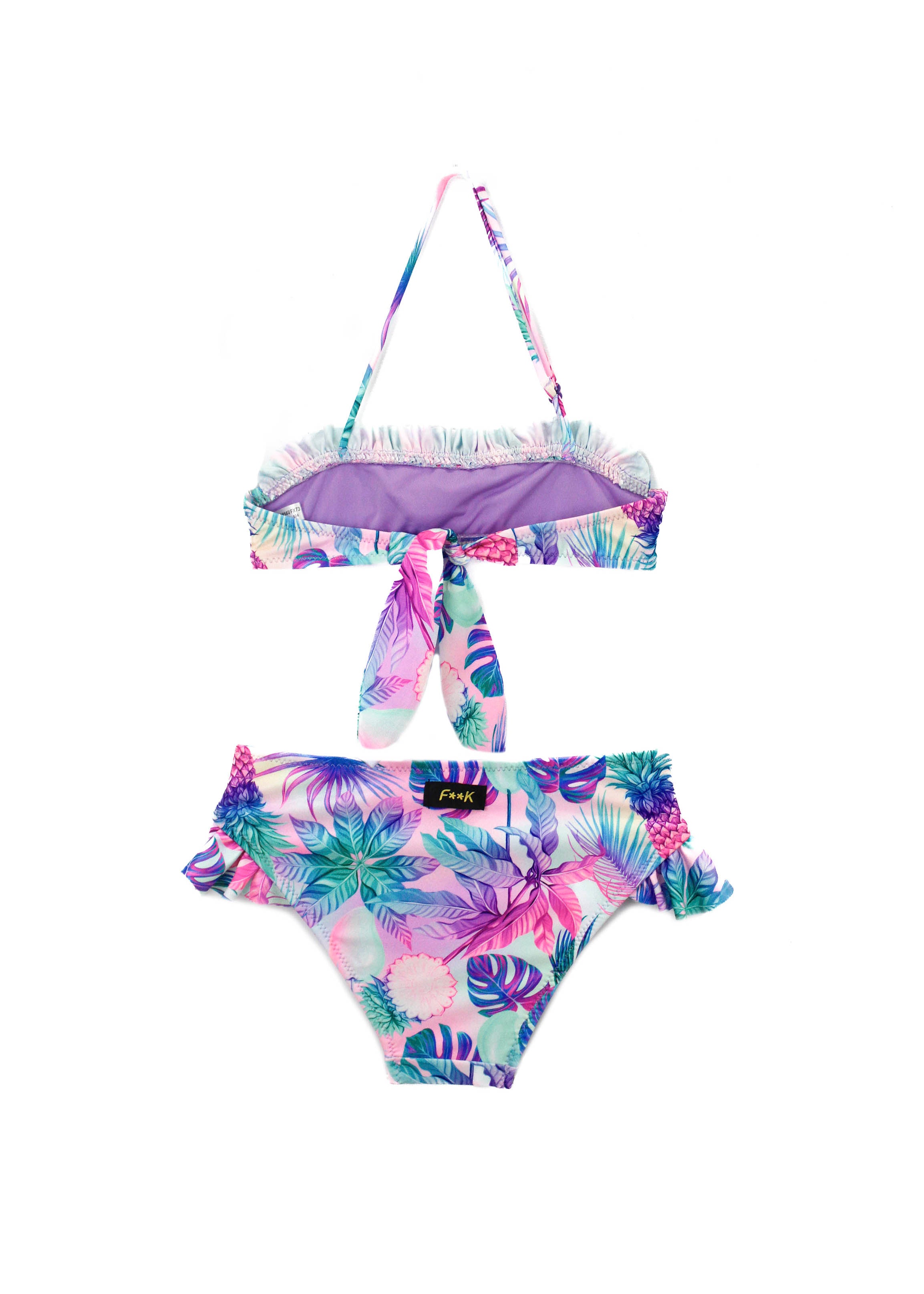 Effek Costume Bikini a Fascia Fantasia Floreale per Bambine