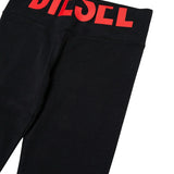 Diesel Kids Leggins Nero con Logo Rosso per Bambine