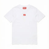 Diesel Kids T-shirt Bianca con Ricamo Logo a Contrasto Unisex bini