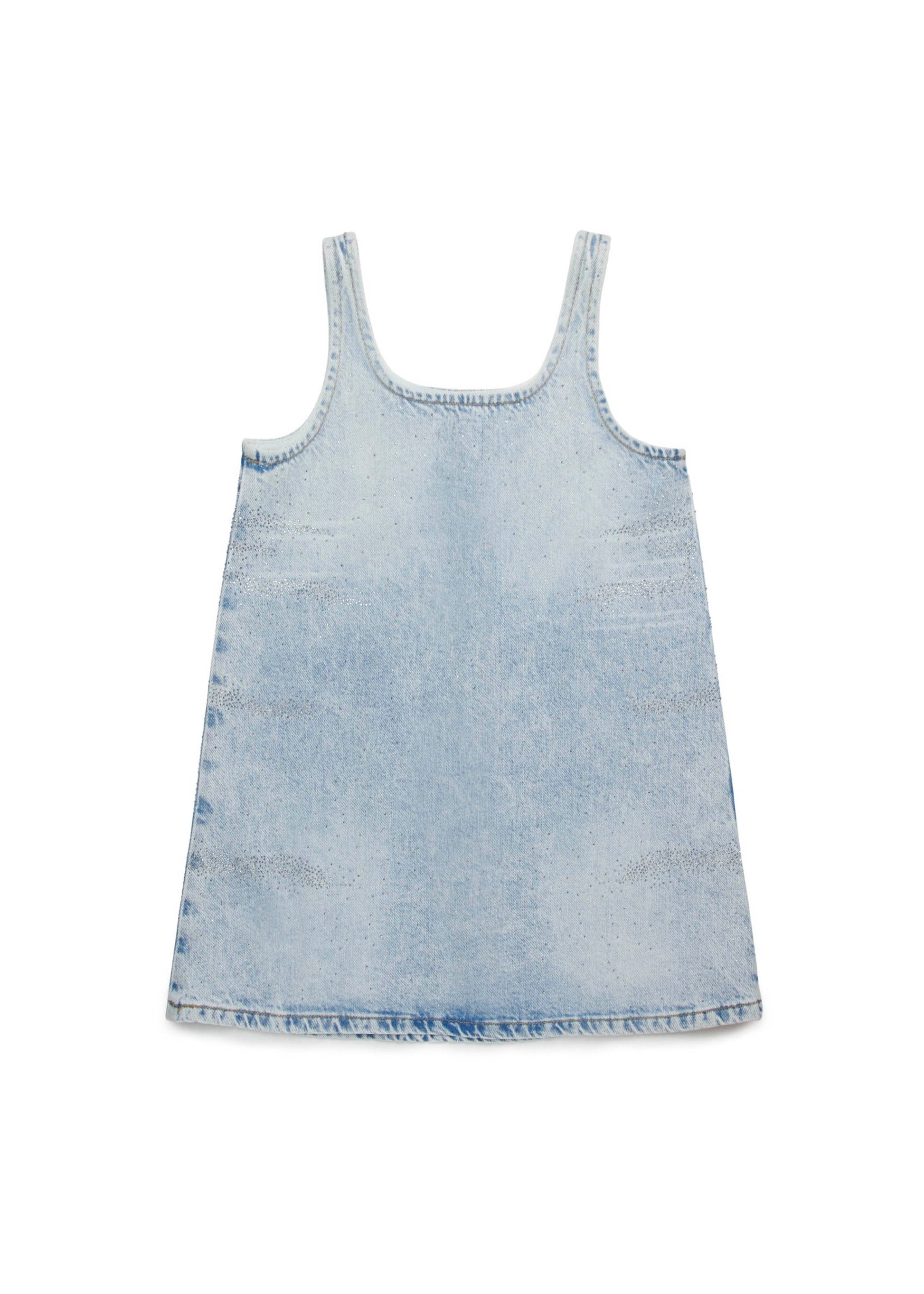 Diesel Kids Abito Denim con Applicazione Strass per Bambine