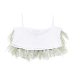 Kids Top in Organza Verde Oliva per Bambine