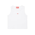Diesel Kids Top Bianco con Patch Oval D per Bambine