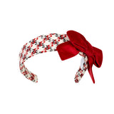 Deolinda Kids Frontino Crema Rosso e Nero con Fiocco per Neonate