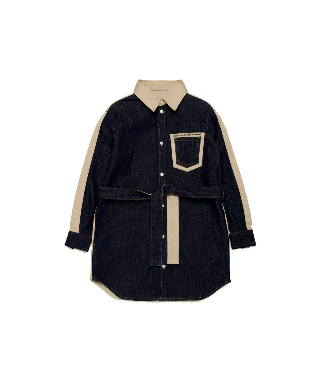 Dsquared2 Kids Abito in Gabardina Beige per Neonate