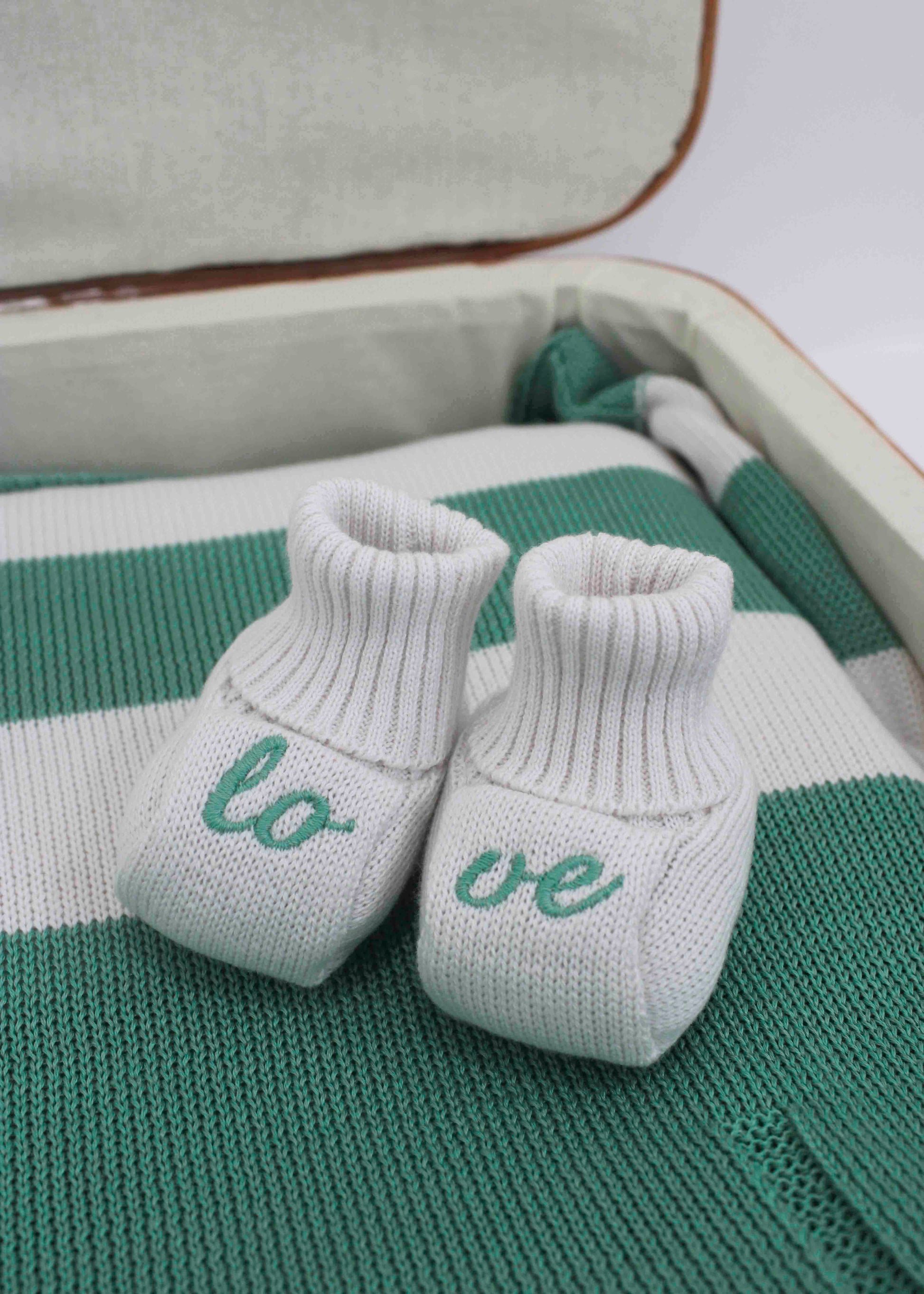 Marlù Gravel/Mint Green Baby Shoes
