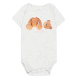 Palm Angels Kids Tripack Body Rosa Grigio e Cocco Stampa Teddy per Neonate