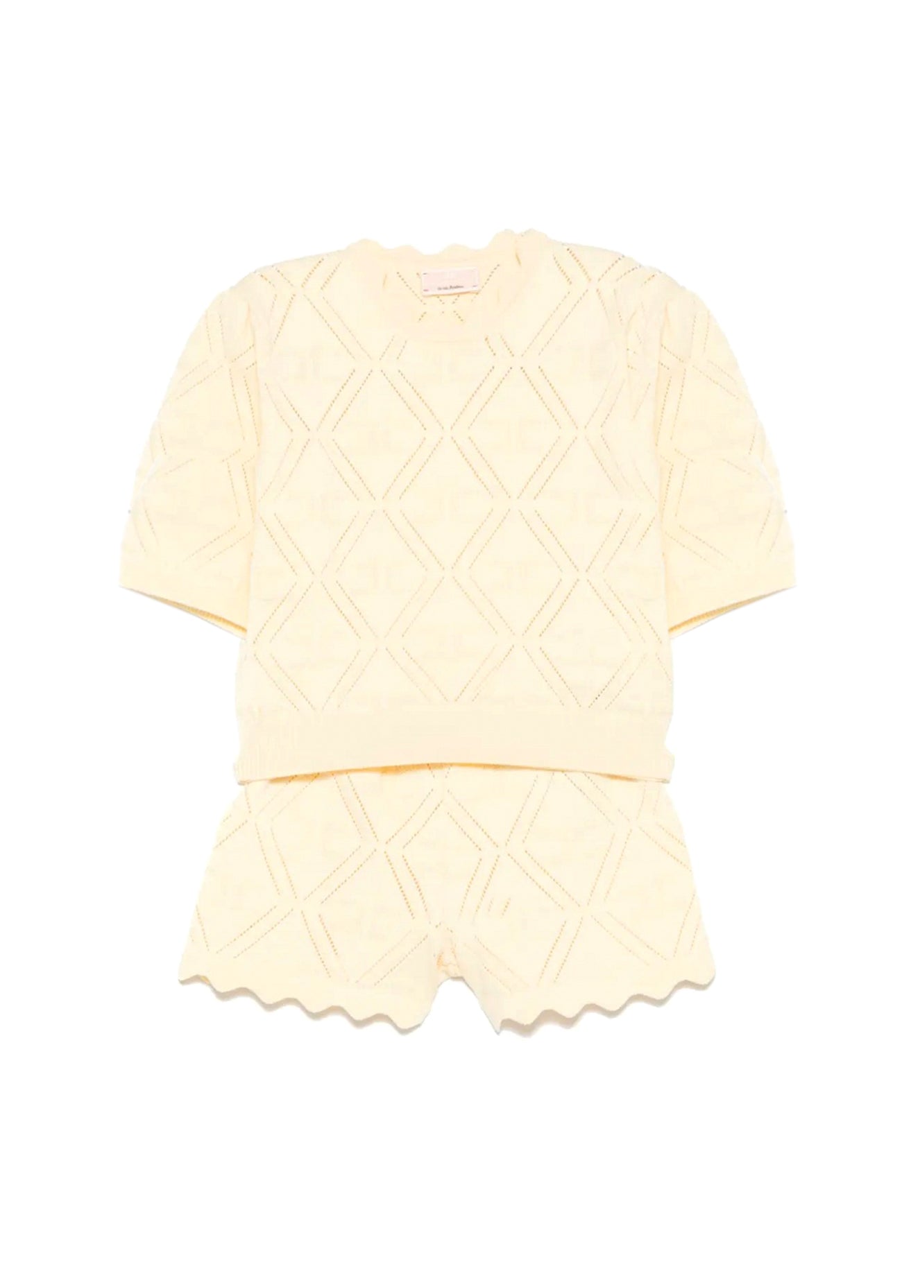 Elisabetta Franchi La Mia Bambina Completo Limone Tricot per Neonate