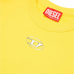 Diesel Kids Felpa Girocollo Gialla con Logo Oval D per Bambini (dettaglio)