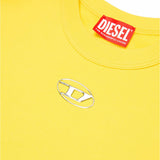 Diesel Kids Felpa Girocollo Gialla con Logo Oval D per Bambini (dettaglio)