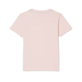 Lacoste Kids' Pink T-Shirt with Embroidered Logo for Girls
