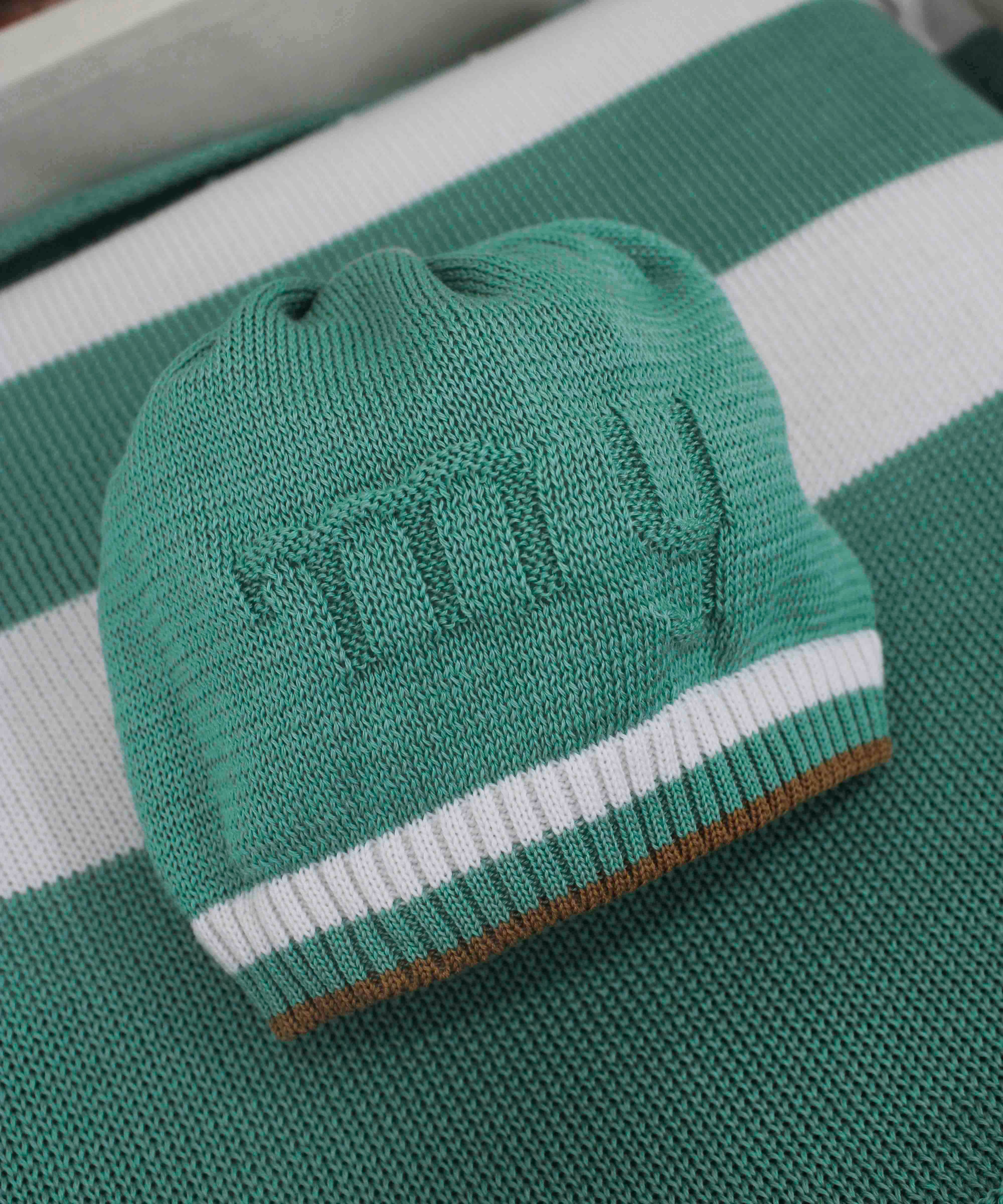 Marlù Cappellino Verde Menta per Neonati (fronte)