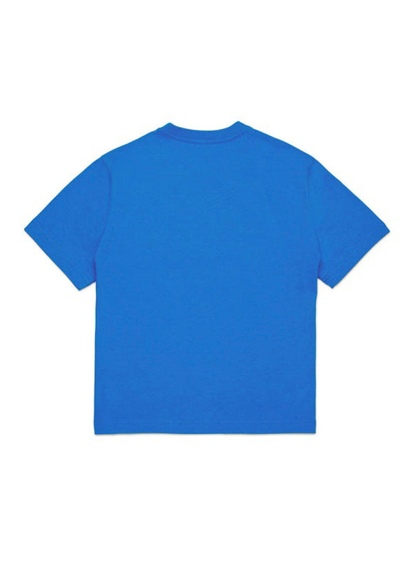 Diesel Kids T-shirt Blu con Logo Oval D per Bambini