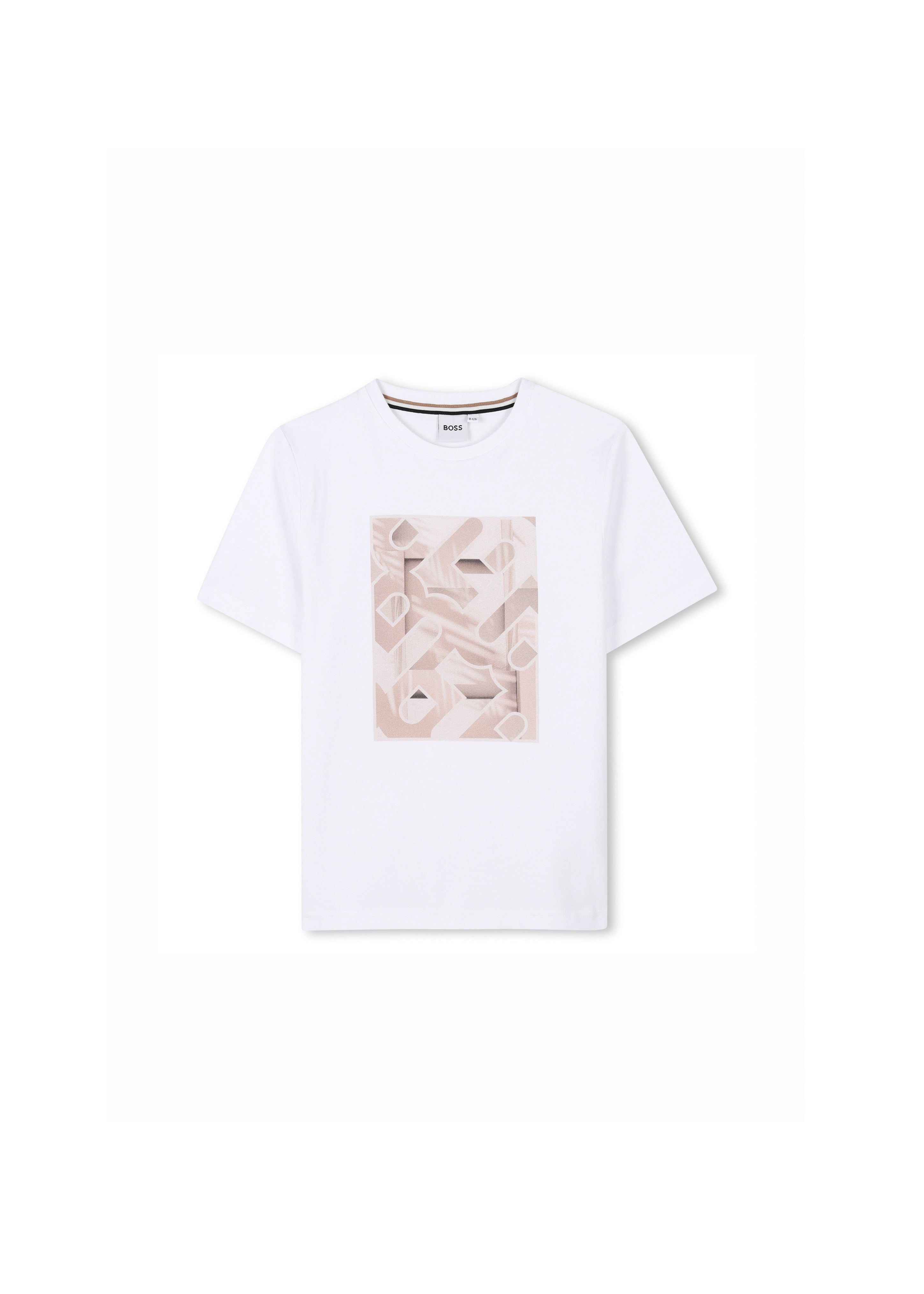 Boss Kids T-shirt Bianca con Stampa per Neonati