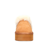 Color Of California Pantofole Tan Biscotto con Fascia in Finta Pellicia Bianca 31/35 per Bambine