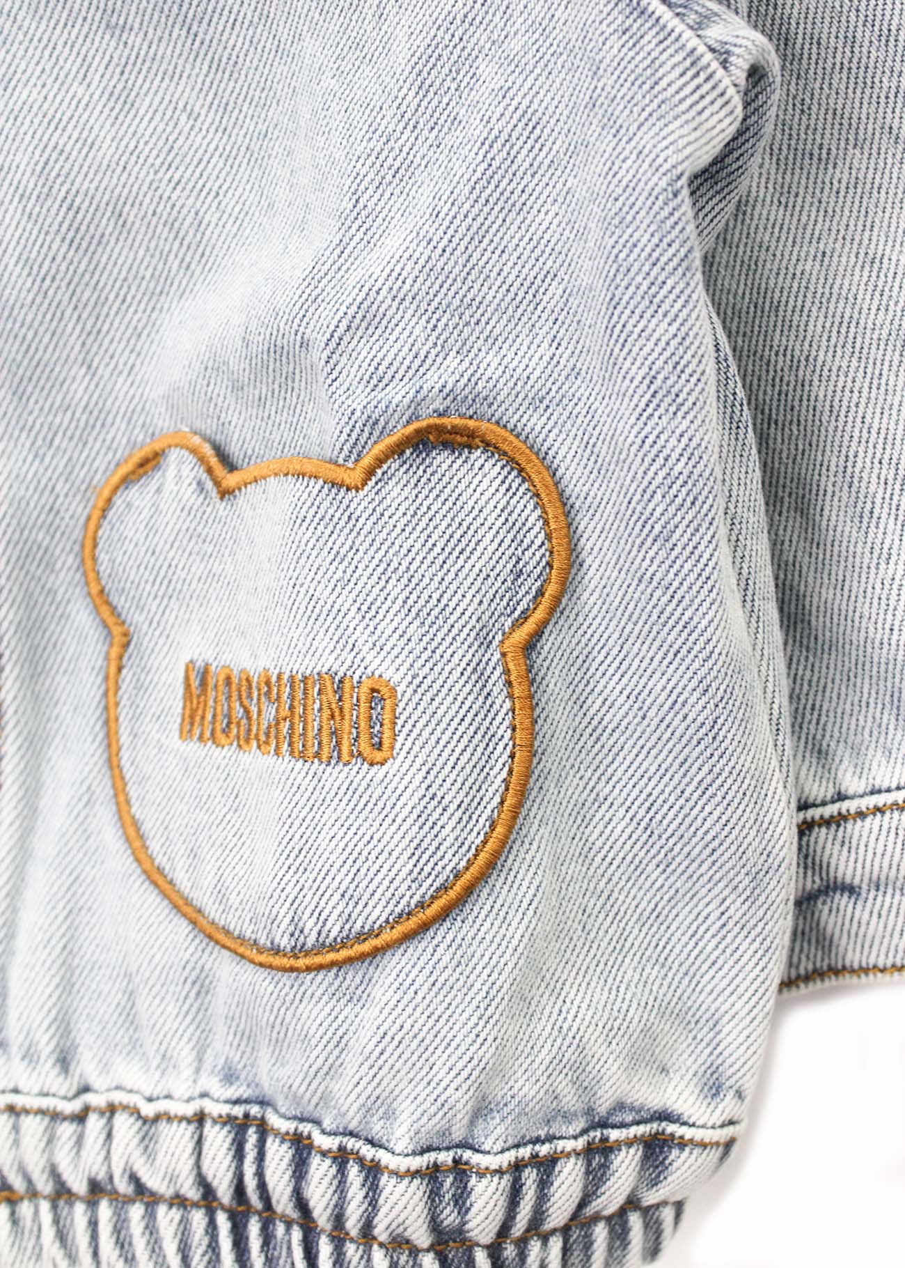 Moschino Kids Giubbino in Denim con Ricamo per Neonate