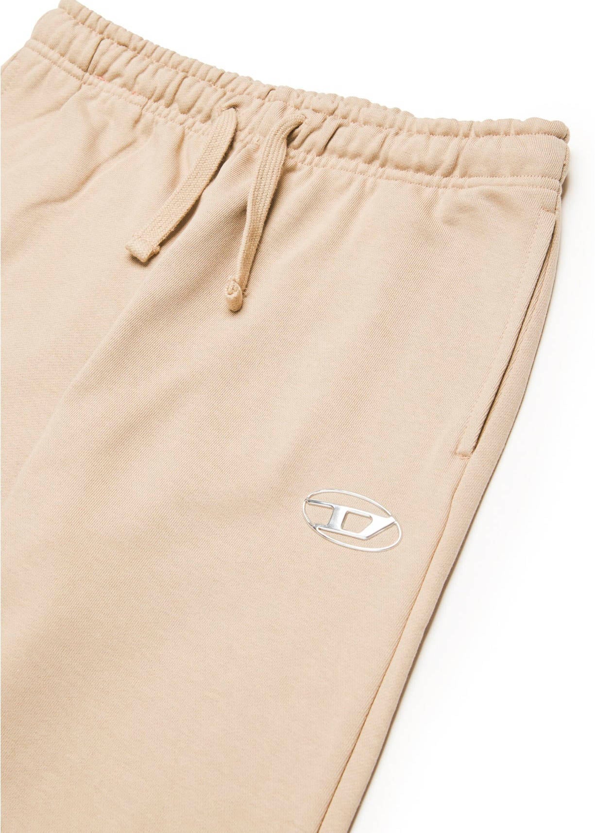 Diesel Kids Pantaloni in Felpa Beige con Logo Oval D per Bambini (dettaglio)