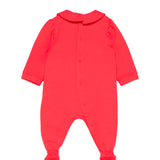 Moschino Kids Tutina Poppy Red con Stampa Teddy per Neonate